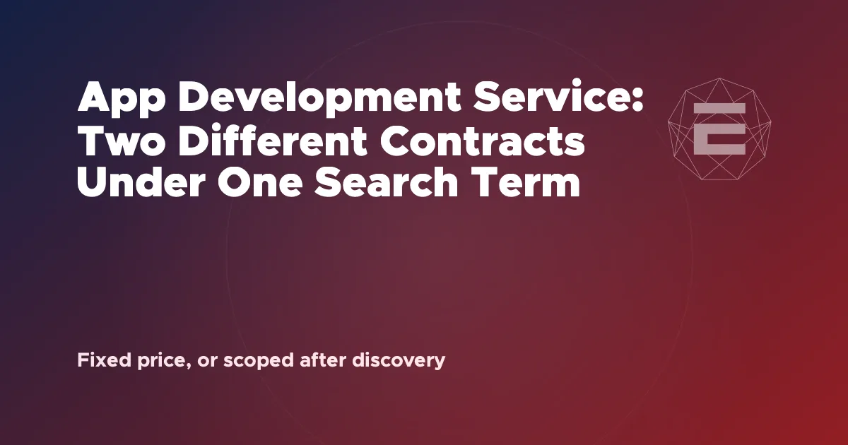 App Development Service: Two Different Contracts Under One Search Term