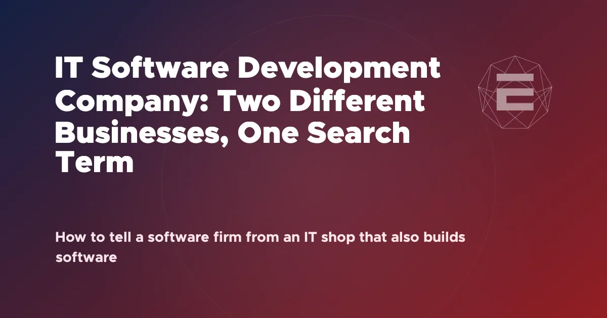 IT Software Development Company: Two Different Businesses, One Search Term